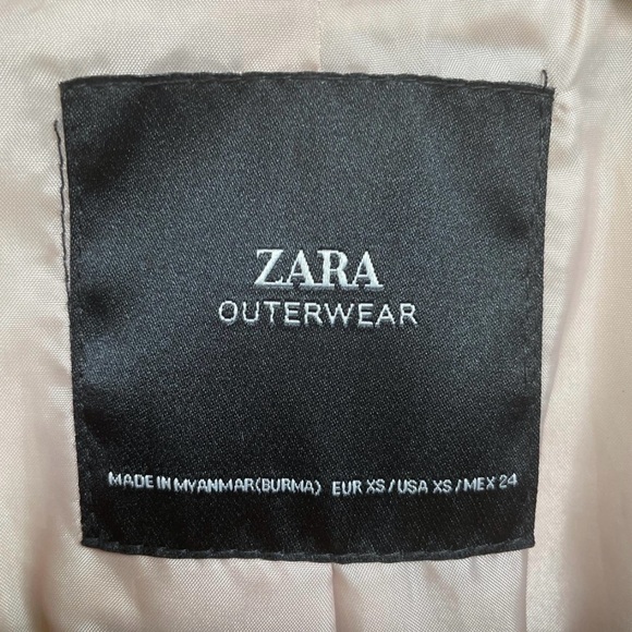 Zara Cream Open-Front Wool Blend Coat - Picture 2 of 7